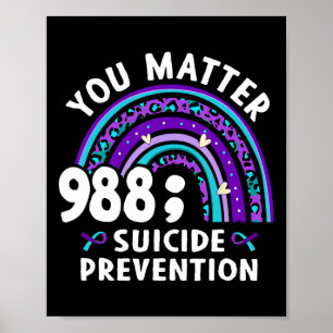 Poster Rainbow You Problem 988 Suicídio Prevenção Awarene