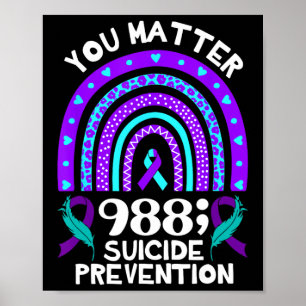 Poster Rainbow You Problem 988 Suicídio Prevenção Awarene