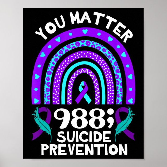 Poster Rainbow You Problem 988 Suicídio Prevenção Awarene (Frente)