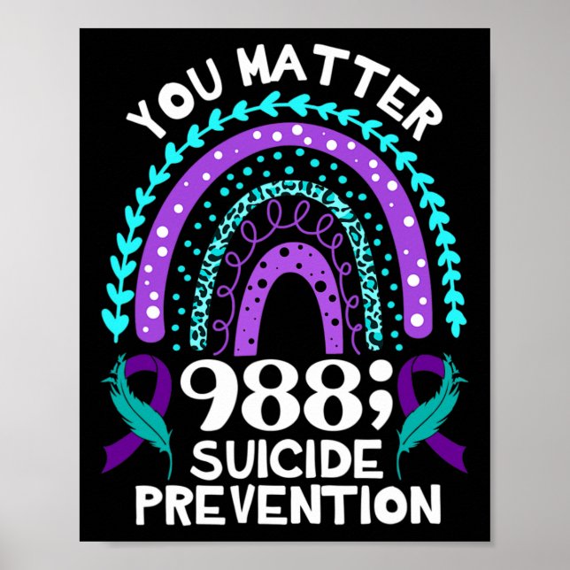 Poster Rainbow You Problem 988 Suicídio Prevenção Awarene (Frente)