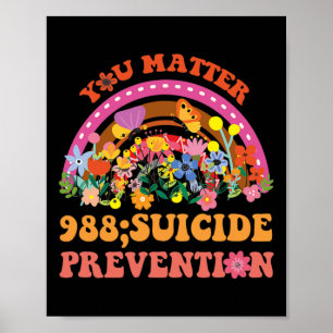 Poster Rainbow You Problem 988 Suicídio Prevenção Awarene