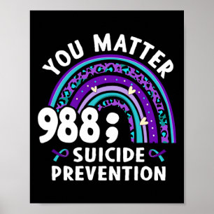 Poster Rainbow You Problem 988 Suicídio Prevenção Awarene