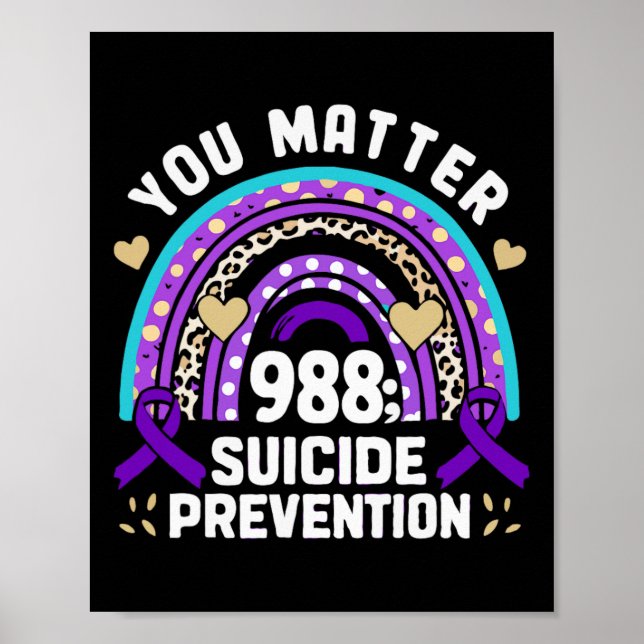 Poster Rainbow You Problem 988 Suicídio Prevenção Awarene (Frente)