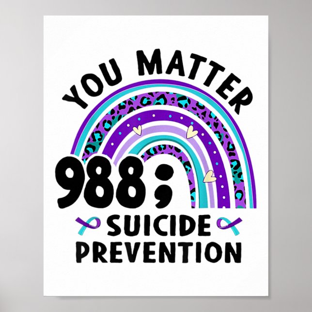 Poster Rainbow You Problem 988 Suicídio Prevenção Awarene (Frente)