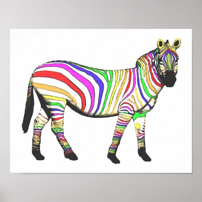 Póster Rainbow Zebra (Frente)