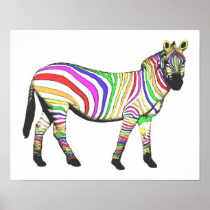 Póster Rainbow Zebra