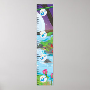 Poster Rainforest jungle stream Growth Chart