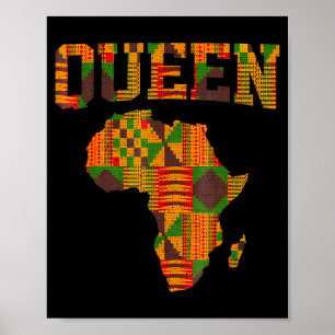 Poster Rainha Africana Arte Para Mulheres Meninas Kente T