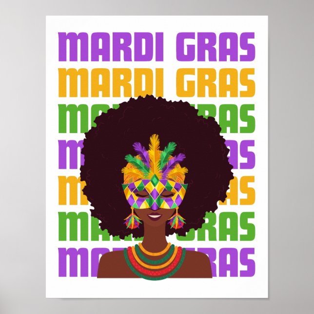 Poster Rainha Afro MARDI GRAS (Frente)