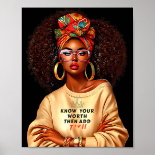 Poster Rainha Afro Mulher Negra Africana Melanina Históri