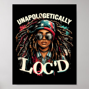 Poster Rainha Afro Negra Sem Desculpas Com Locks Mês da H