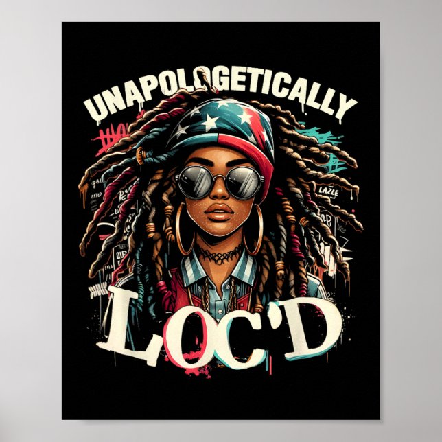 Poster Rainha Afro Negra Sem Desculpas Com Locks Mês da H (Frente)