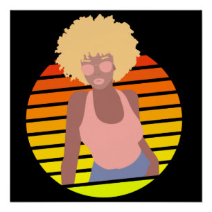PÓSTER RAINHA AFRO RETRÔ - RAINHA AFRO AMERICANA