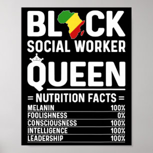 Poster Rainha Assistente Social Negra Americana Africana