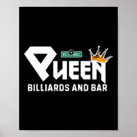 Rainha Bilhar E Jogador De Piscina Da Vintage Bar