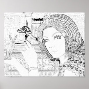 Poster Rainha com Pet Coloring Page