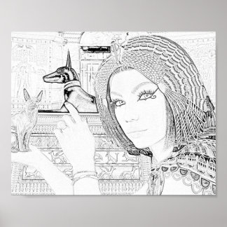 Poster Rainha com Pet Coloring Page