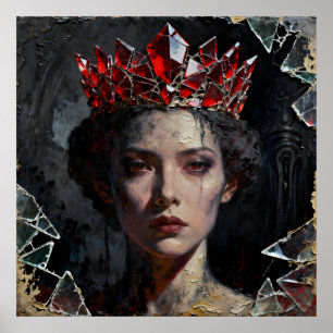 Poster Rainha com Vidro Vermelho Quebrado