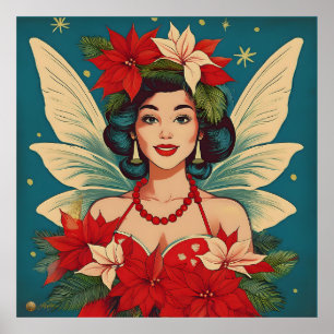 Poster Rainha da Beleza do Natal Tropical de Retro