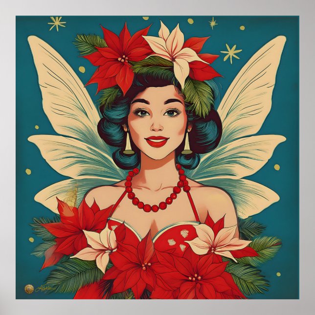 Poster Rainha da Beleza do Natal Tropical de Retro (Frente)