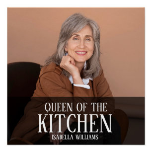 Póster Rainha da Cozinha Nome de Foto Editável Design