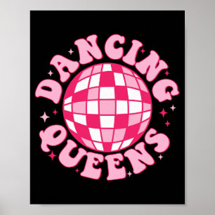 Poster Rainha da Dança Damas de Honra Retro Disco Despedi