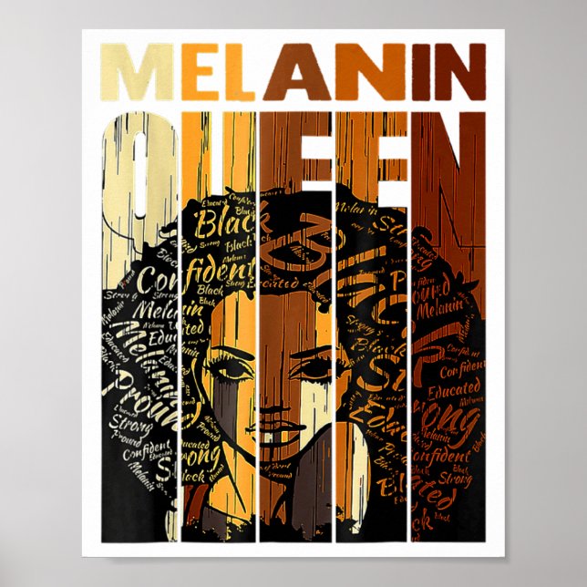 Poster Rainha da Melanina Mês da História Negra Afro Afri (Frente)