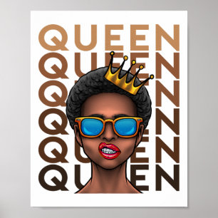 Poster Rainha da Melanina Orgulhosa História Negra Americ