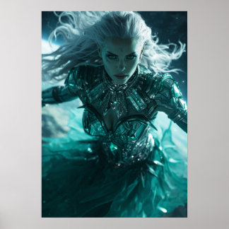Poster Rainha da Nebulosa Esmeralda – Guerreira Cósmica C