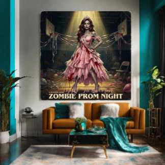 Poster Rainha da Noite de Baile dos Zumbis Vintage