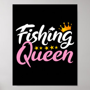 Poster Rainha da Pesca Pescador Divertido Entusiasta Aquá