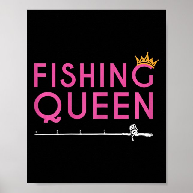 Poster Rainha da Pesca - Presente Divertido de Roupas par (Frente)