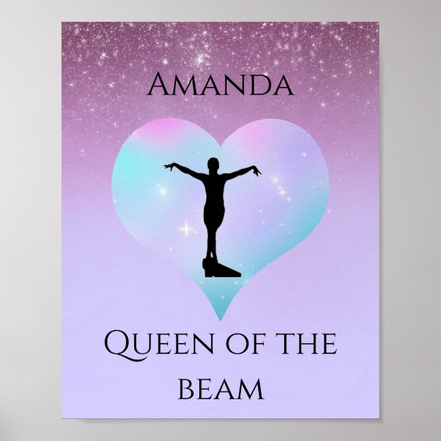 Poster Rainha Da Trave Ginástica Glitter Ombre Roxo (Frente)