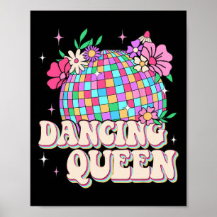 Poster Rainha Dançando Camisa Retro Dança Mãe 70 e 80