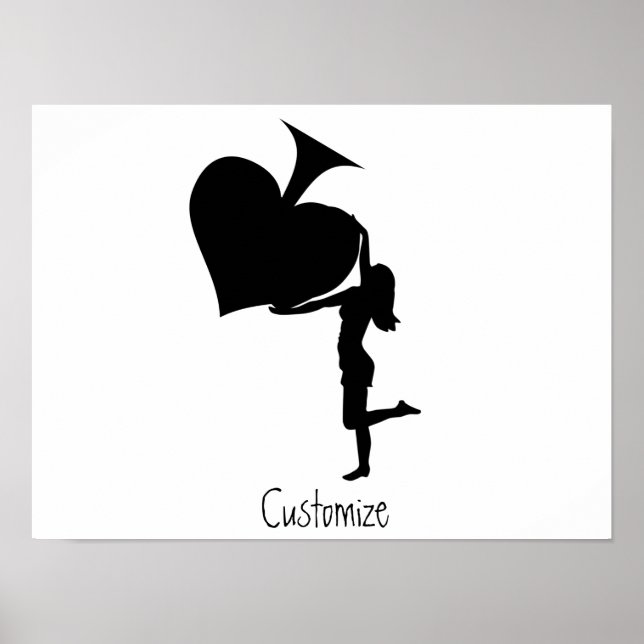 Poster Rainha das Espadas Segurando o Trovão Ace Negro (Frente)