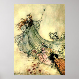 Poster "Rainha das Fadas" por Arthur Rackham