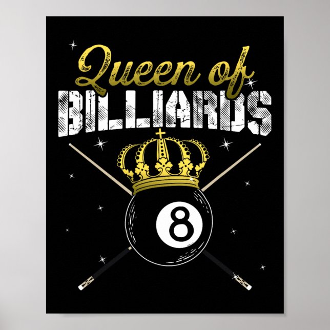 Poster Rainha De Billiard Snooker Piscina Billiard Player (Frente)