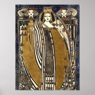 Poster Rainha de Clubs por Margaret Macdonald Mackintosh