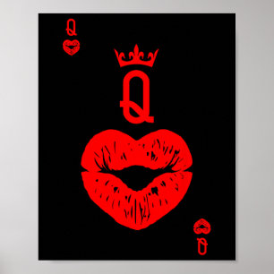 Poster Rainha De Copas Carta Do Dia Dos Namorados Lábios.
