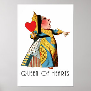 Poster Rainha de Copas Clássica Alice no País das Maravil