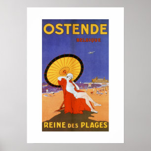 Póster Rainha de Ostende do viagem do verão da beleza do