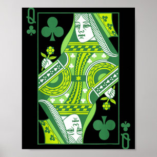 Poster Rainha de paus carta dia de são patrício botânico