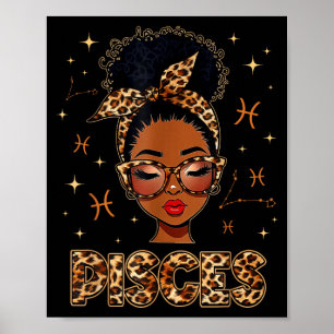 Poster Rainha de Peixes mulheres negras menina afro signo