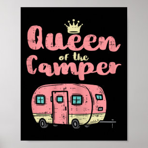 Poster Rainha Do Camper Adorável Trailer De Acampamento F