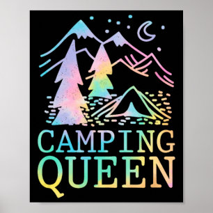 Poster Rainha do Camping Gráfico Elegante de Noite de Cam