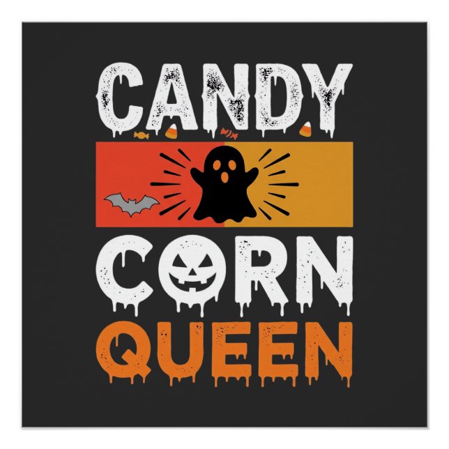Póster Rainha do Candy Corn Halloween SVG Design (Frente)