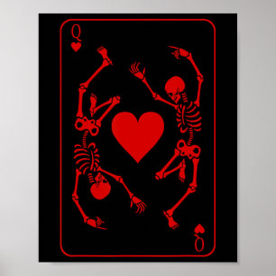 Poster Rainha Do Coração, Esqueleto De Fato De Halloween