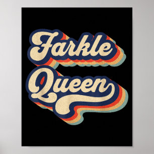Poster Rainha do Farkle Jogo de Dados Farkle Vintage Femi