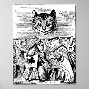 Póster Rainha do gato dos corações e do Cheshire