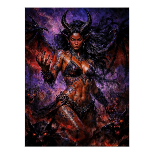 Póster Rainha do Inferno Lilith (Frente)